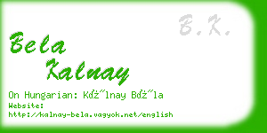 bela kalnay business card